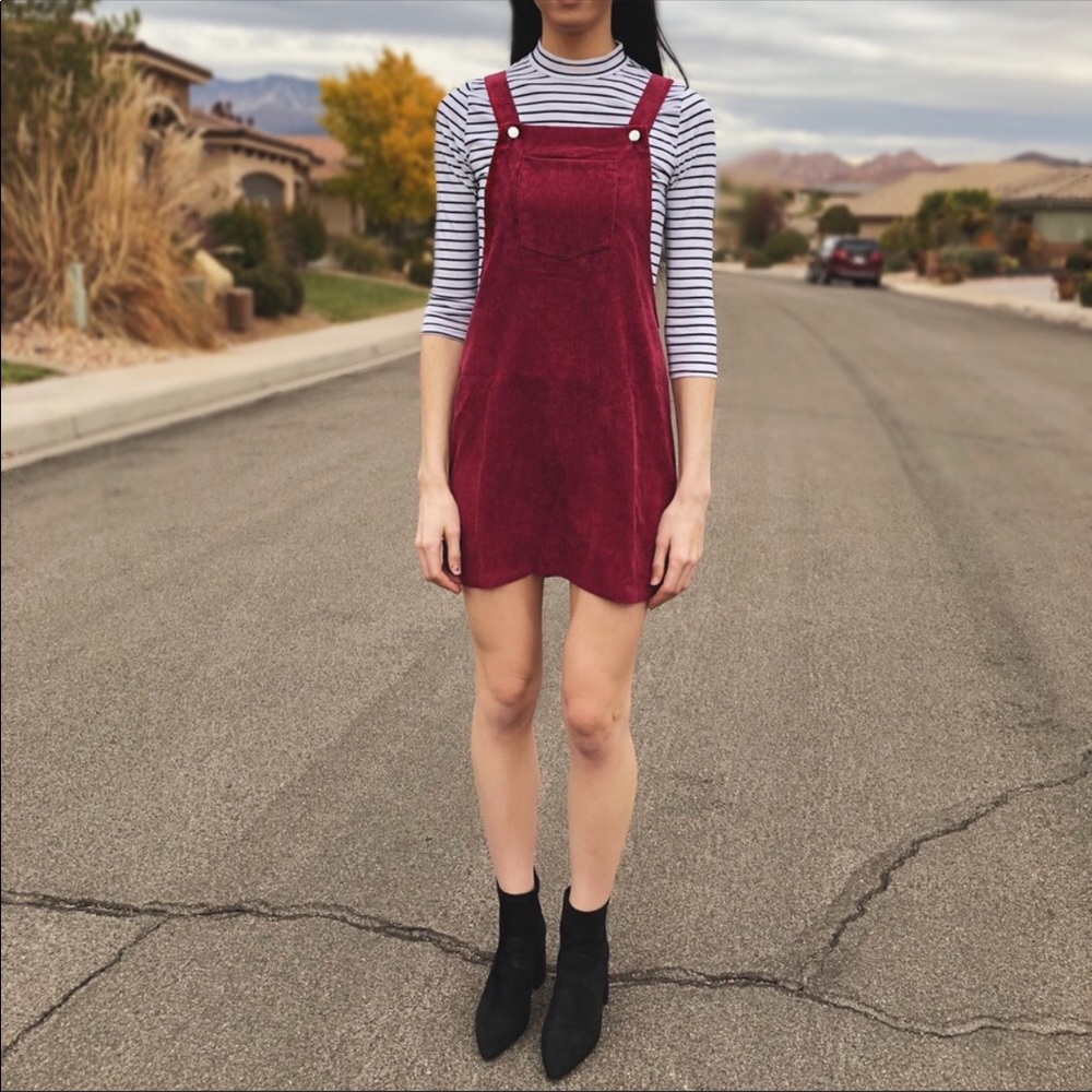 RESTOCKED HP🎉 Burgundy Corduroy Overall Dress - Picture 6 of 7